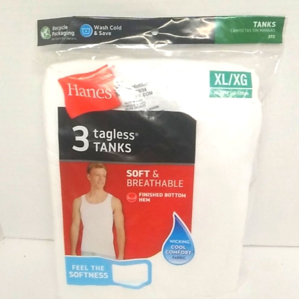 NIB Hanes white tagless tanks 3 pack
